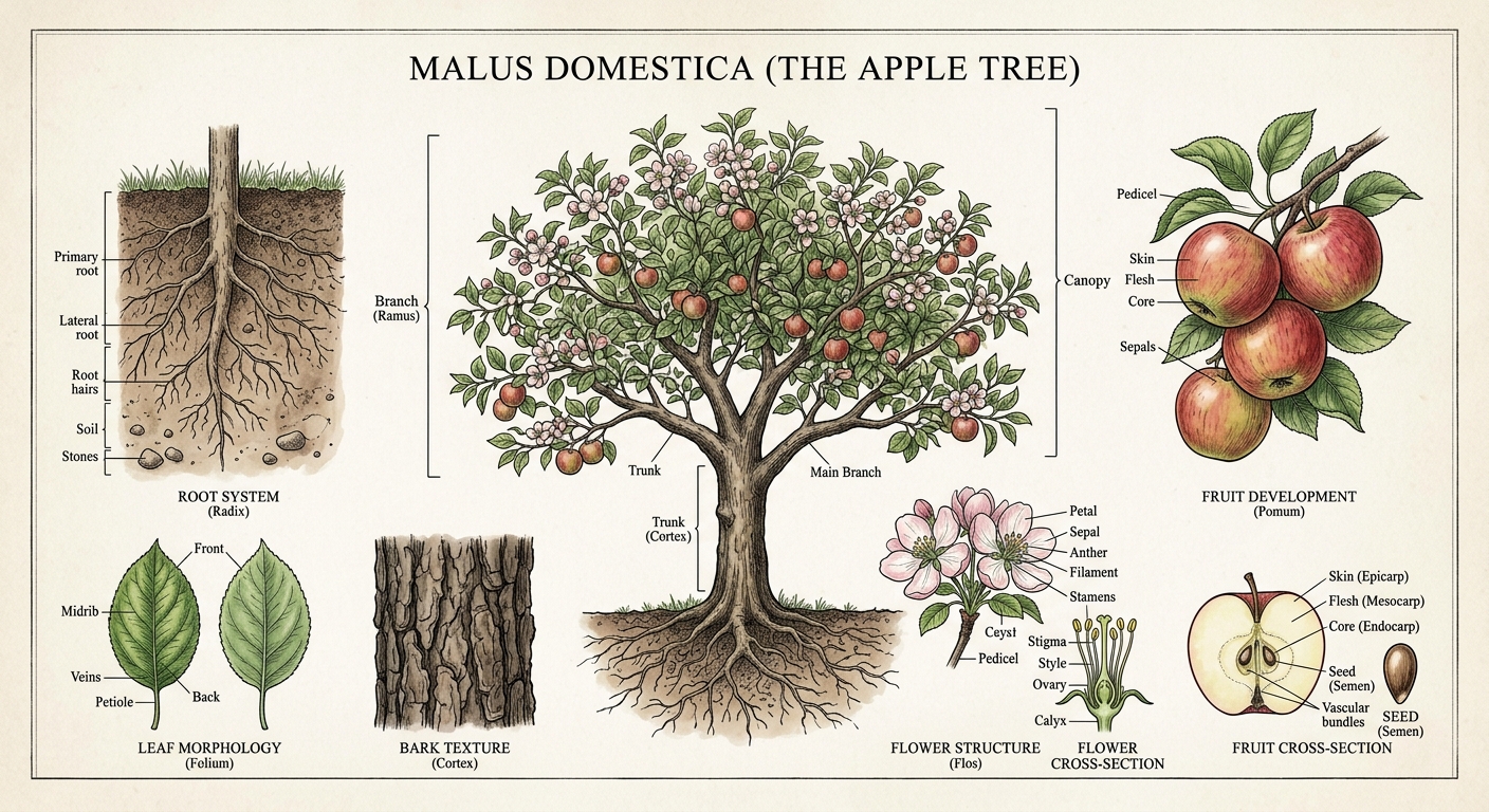Apple tree in an organic orchard
